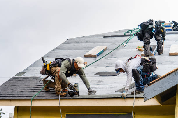 Professional Gutter Installation technician working in Aurora, UT
